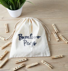 Utility Bamboo Clothes Pegs 100 Pack