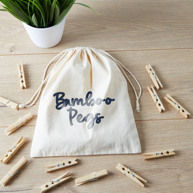 Utility Bamboo Clothes Pegs 100 Pack