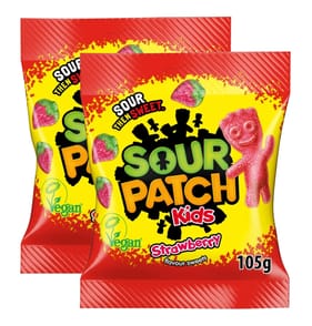 Sour Patch Kids Strawberry Sweets Bag 105g x2