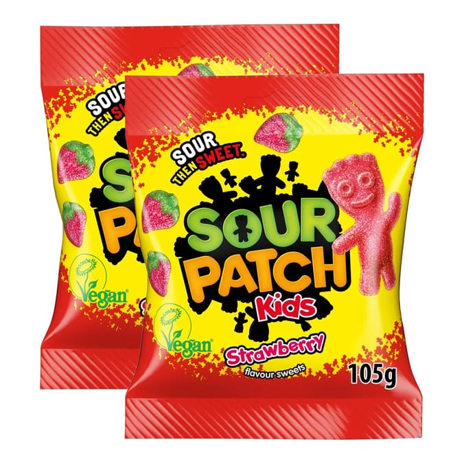 Sour Patch Kids Strawberry Sweets Bag 105g x2
