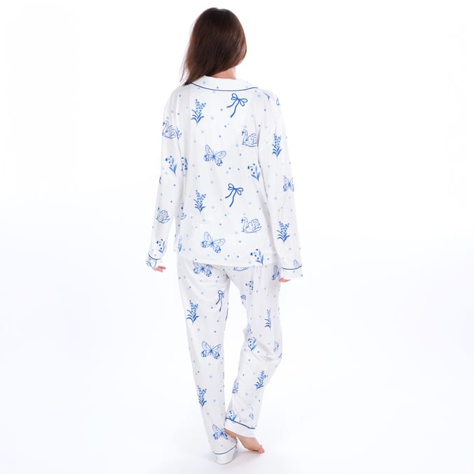 Originals Ladies Blue Swan & Bow Pyjamas