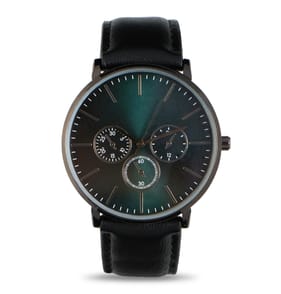 Mens Watch Leather Strap - Black