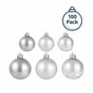 Festive Feeling Mixed Size Small Christmas Baubles 100 Pack