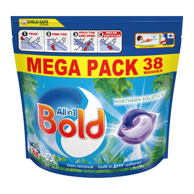 Bold All-in-1 Pods Washing Capsules 38 Washes - Northern Solstice