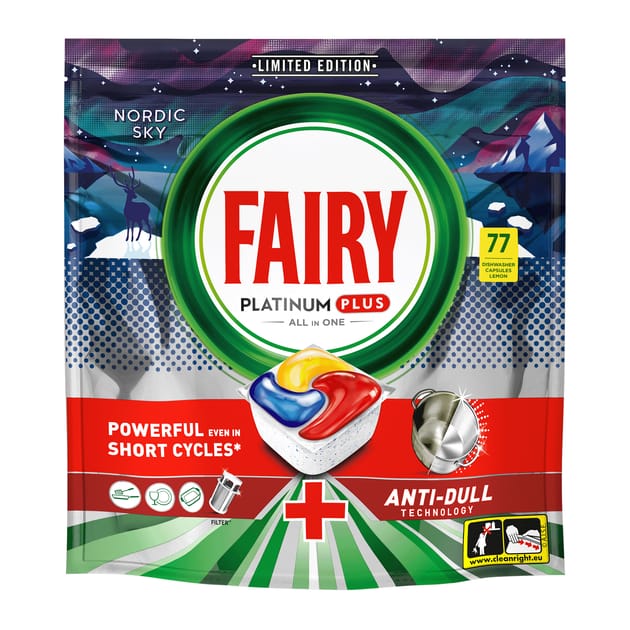 Fairy Platinum Plus All In One Dishwasher Tablets 77 Tablets Lemon
