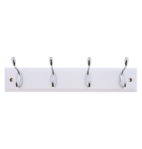 Home Solutions Chrome Coat Hooks - White