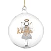 Personalised Gold Glitter Name Only Angel Glass Bauble