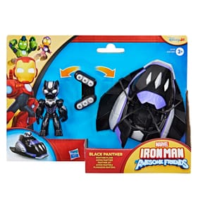 Marvel Iron Man and his Awesome Friends Action Figures & Vehicles - Black Panther With Panther Plane