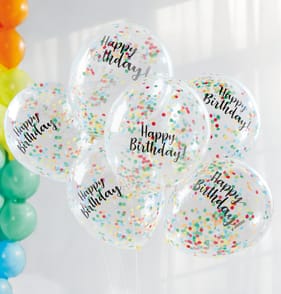 Let's Party Rainbow Confetti Balloons 6 Pack