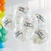 Let's Party Rainbow Confetti Balloons 6 Pack