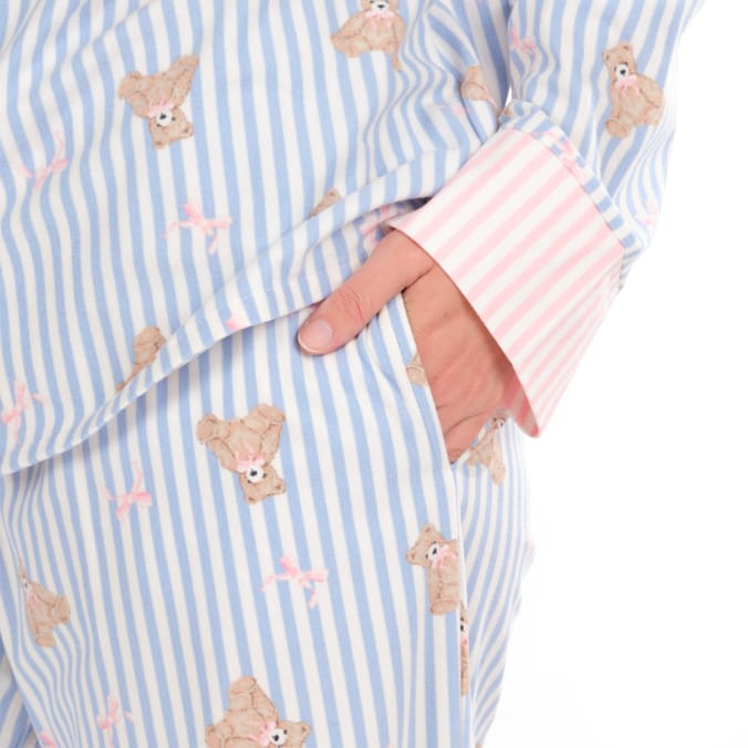 Originals Ladies Blue Stripe Bear Pyjamas