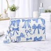 Blue Bow Small Cosmetic Bag
