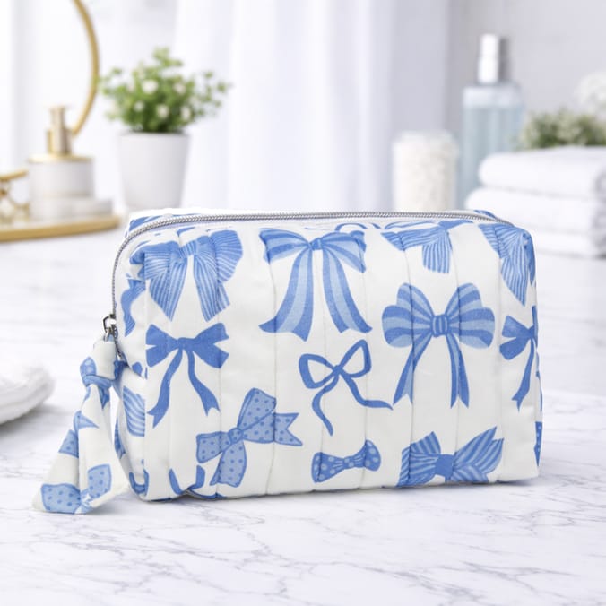 Blue Bow Small Cosmetic Bag