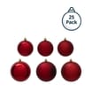 Festive Feeling Mixed Size Christmas Baubles 25 Pack