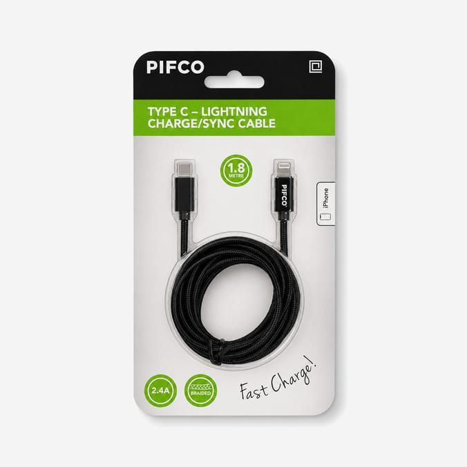 Pifco Charge Cable 1.8m - Type C to Lightning