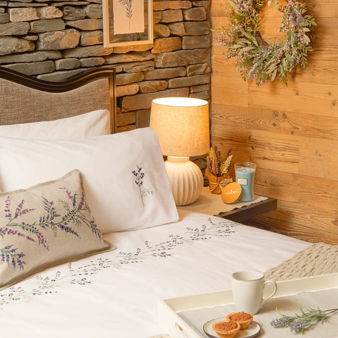 The Lifestyle Edit Tranquility Embroidery Duvet Set