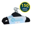 Home Fresco Rich Velvet Hangers 150 Pack Bundle - Black
