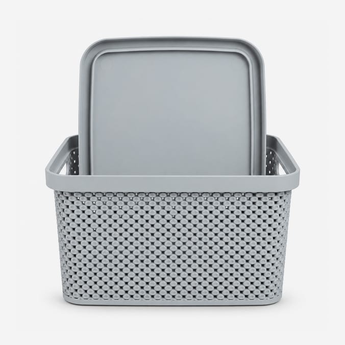 Diamond Storage Basket with Lid 7 Litre