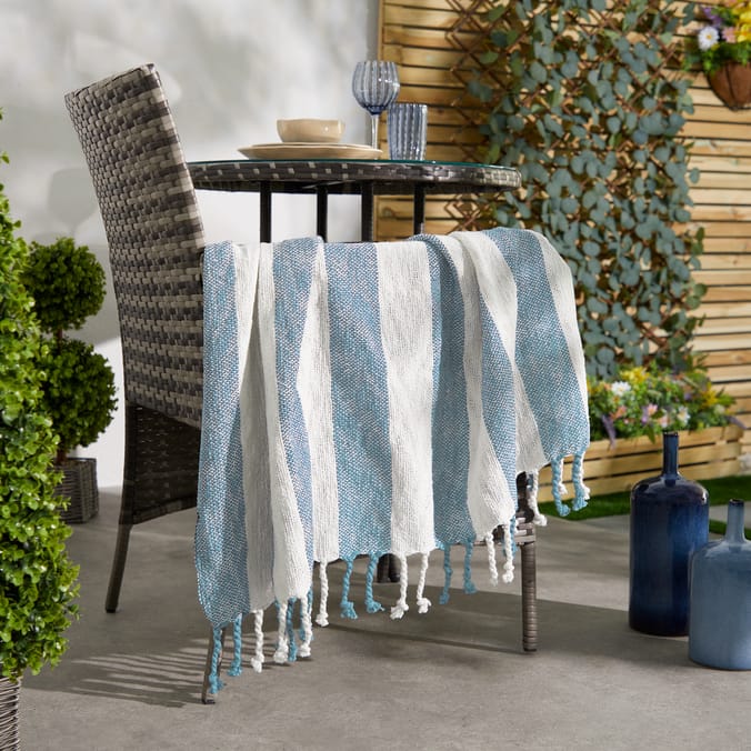 The Lifestyle Edit Coastal Retreat Striped Throw 