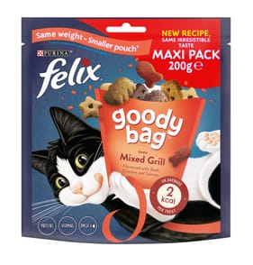 Felix Goody Bag Cat Treats 200g - Mixed Grill Beef, Chicken and Salmon