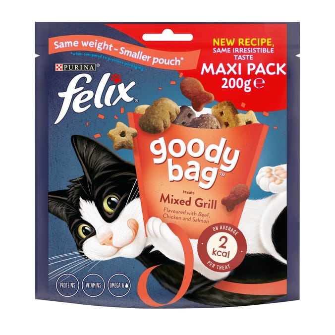 Felix Goody Bag Cat Treats 200g - Mixed Grill Beef, Chicken and Salmon