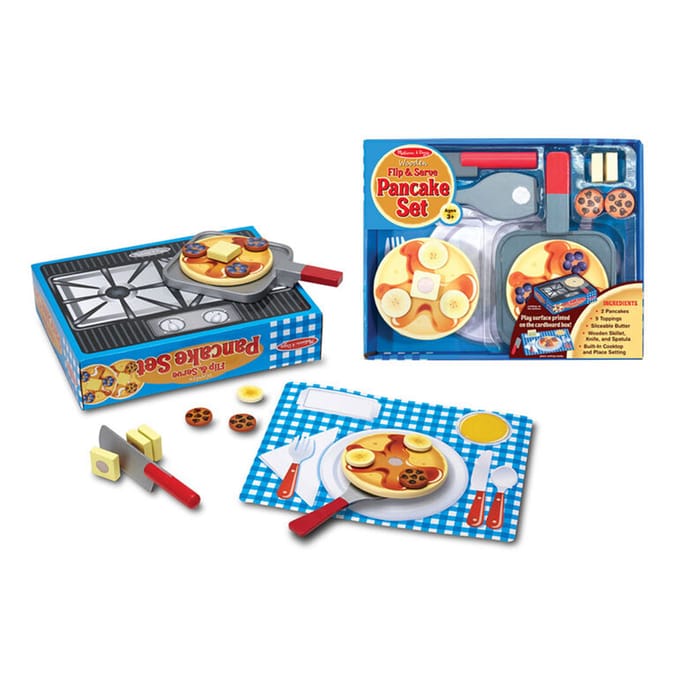 Melissa & Doug Wooden Flip & Serve Pancake Set