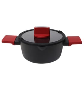 Betty Crocker 28 cm Non-Stick Heat-Resistant Dutch Oven - Black and Red