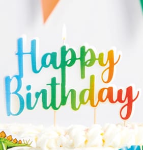 Let's Party Multicolour Happy Birthday Candle Topper