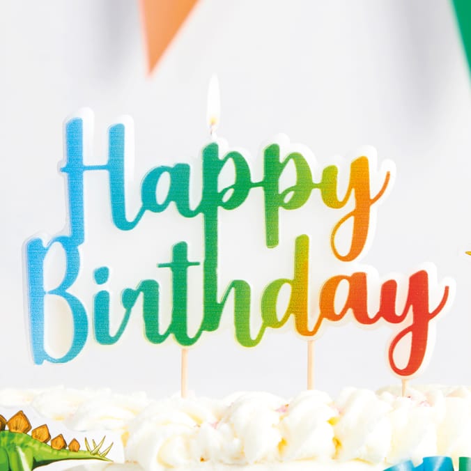 Let's Party Multicolour Happy Birthday Candle Topper