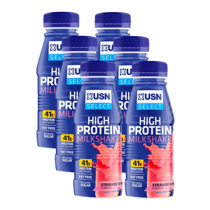 USN Select High Protein Milkshake - Strawberry 6 x 500ml