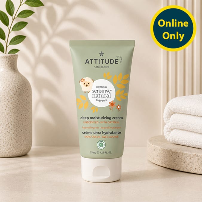 Attitude Natural Care Unscented Oatmeal Baby Care Moisturising Cream 75ml