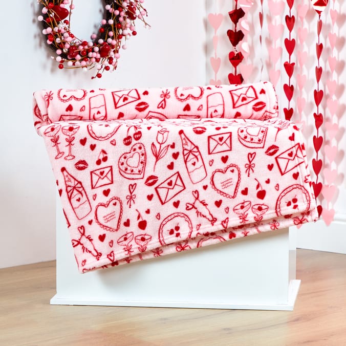 With Love Valentines Patterned Throw