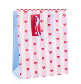 With Love Striped Valentines Day Gift Bag