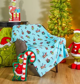The Grinch Fleece Throw Blanket - Blue