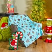 The Grinch Fleece Throw Blanket - Blue