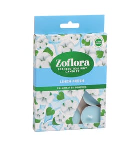 Zoflora Scented Tealight Candles 12 Pack - Linen Fresh