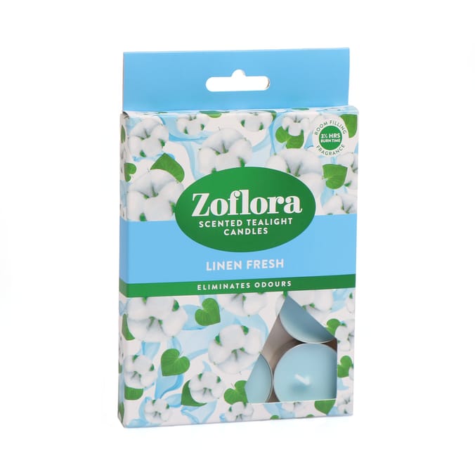 Zoflora Scented Tealight Candles 12 Pack - Linen Fresh