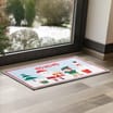 Festive Feeling Washable Door Mat - Blue Ho Ho Ho