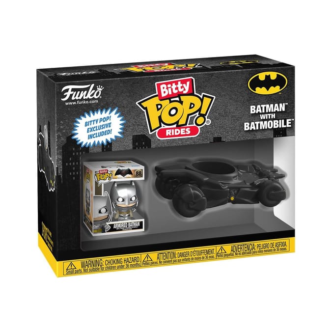 Funko Bitty Pop! Rides Batman Mini Vinyl Figure Set - Armoured Batman & Batmobile