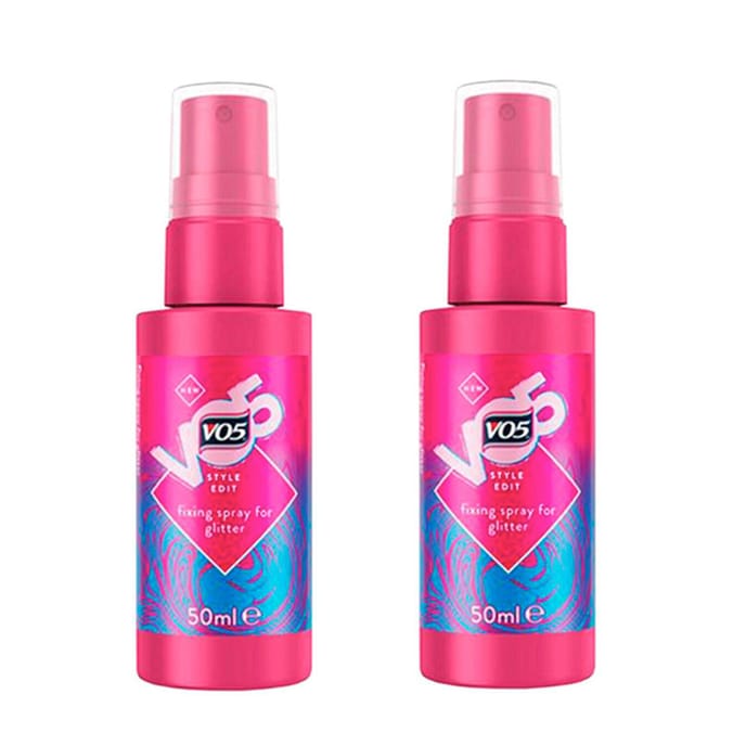 VO5 Violet Powder Hair Glitter With Fixing Spray 50ml x2