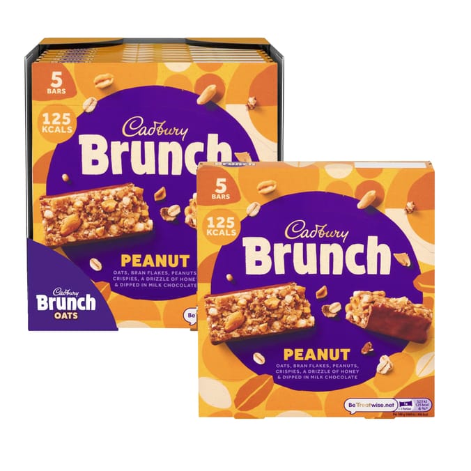 Cadbury Brunch Oats Bar 5 Pack Peanut 28g x8
