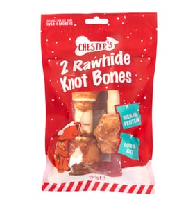 Chester's 2 Rawhide Knot Bones 