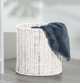 Paper Rope Storage Bin - White