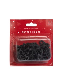 Festive Feeling Gutter Hooks 50 Pack - Black