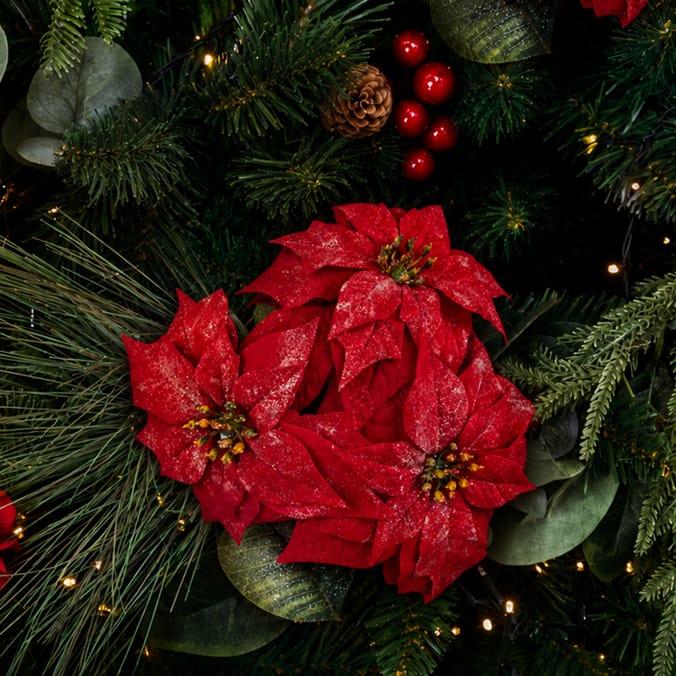 Festive Feeling Poinsettia Flower Pick 