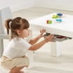 Liberty House Toys Kids Height Adjustable Table and Two Chairs Set - White & Grey