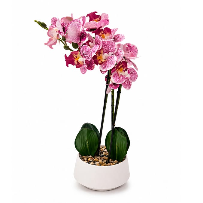 Home Collections Artificial Orchid White Ceramic Pot
