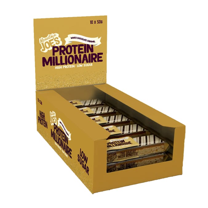 Mountain Joe's Protein Millionaire Bar 50g - White Chocolate Caramel x10