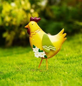 Jardin Metal Chicken - Yellow