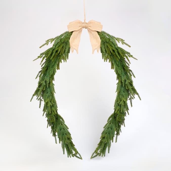 Festive Feeling Swag Christmas Garland With Hessian Bow